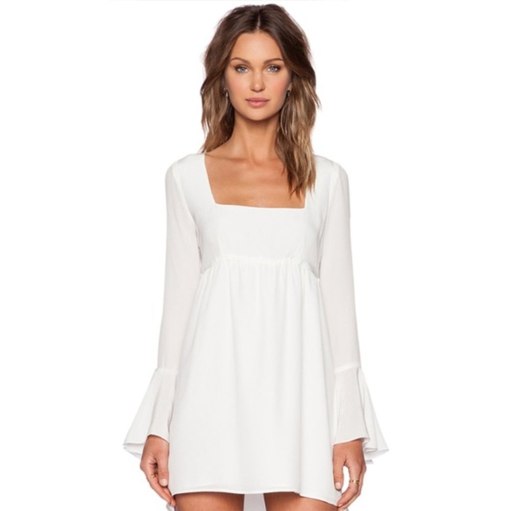 White Retro Mini Dress Stone Cold Fox Farrah Dress | White | Small